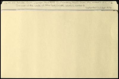 "Women New York" Volume 1, Number 5 related materials