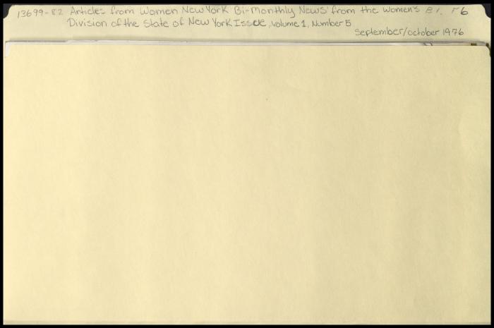 "Women New York" Volume 1, Number 5 related materials