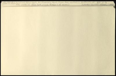 "Women New York" Volume 1, Number 1 related materials