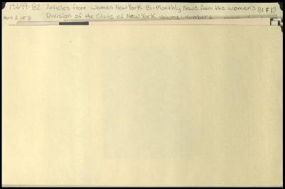 "Women New York" Volume 1, Number 6 related materials