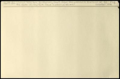 "Women New York" Volume 1, Number 1 related materials