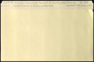 "Women New York" Volume 3, Number 4 related materials