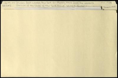 "Women New York" Volume 3, Number 4 and related materials