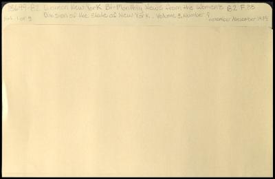 "Women New York" Volume 3, Number 7 and related materials