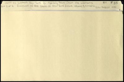"Women New York" Volume 3, Number 6 related materials