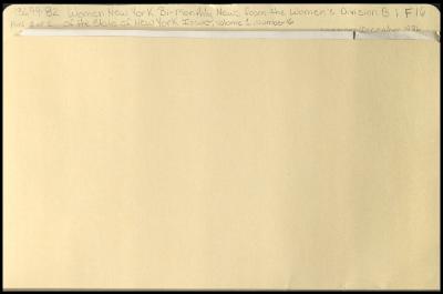 "Women New York" Volume 1, Number 6 related materials