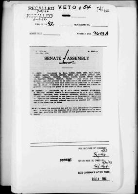 NYS Bill and Veto Jackets: 1992, Veto 54