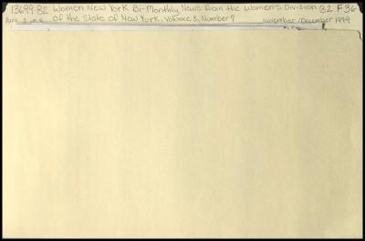 "Women New York" Volume 3, Number 7 related materials