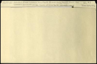 "Women New York" Volume 1, Number 4 and related materials