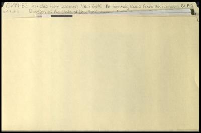 "Women New York" Volume 1, Number 6 and related materials