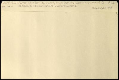 "Women New York" Volume 3, Number 6 and related materials