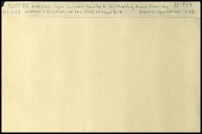 "Women New York" August/September 1978 related materials