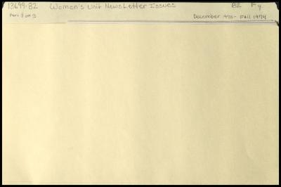 "Women's Unit News" newsletters