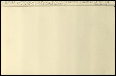 "Women New York" Volume 1, Number 1 and related materials