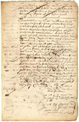 Contract of sale of a house and lot on Manhattan island from Jan Pietersen to Egbert van Borsum