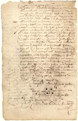 Contract of sale of land at Amersfourt (Flatlands), L.I., from Wolphert Gerritsen to Teunis Cornelissen