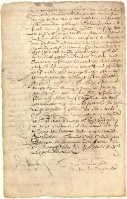 Deed from Gillis Pietersen van der Gouw to Pieter Ebel of a house and lot situated south of Fort Amsterdam