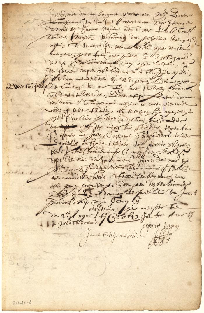 Assignment by Sergeant Gerrit Douman to Govert Loockermans of Jacob Naviere's account against the West India Company
