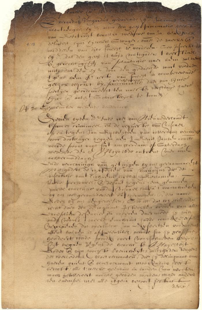 Dutch colonial council minutes, 16-30 September 1638