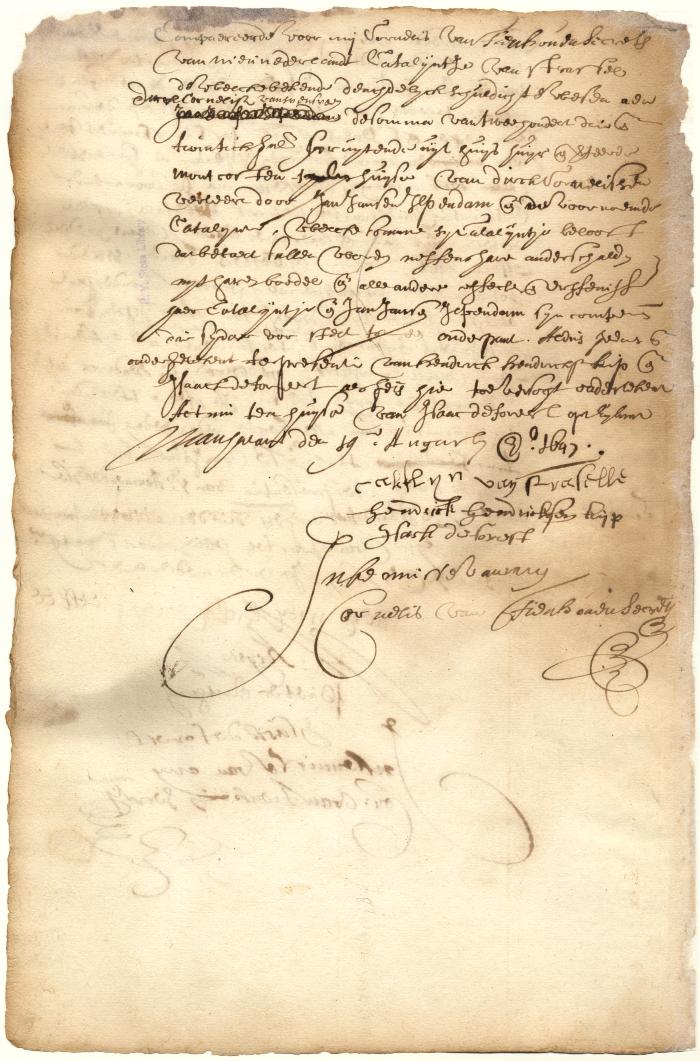 Bond of Catalyn van Straseele in favor of Dirck Cornelissen from Wensveen