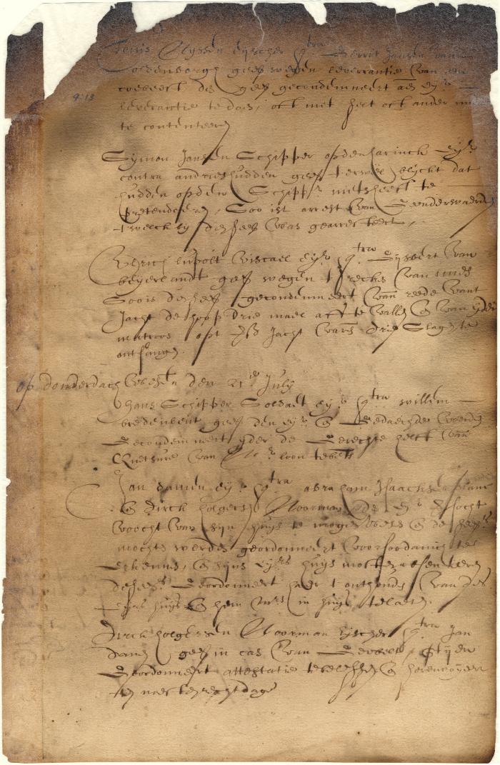 Dutch colonial council minutes, 15-21 July 1638