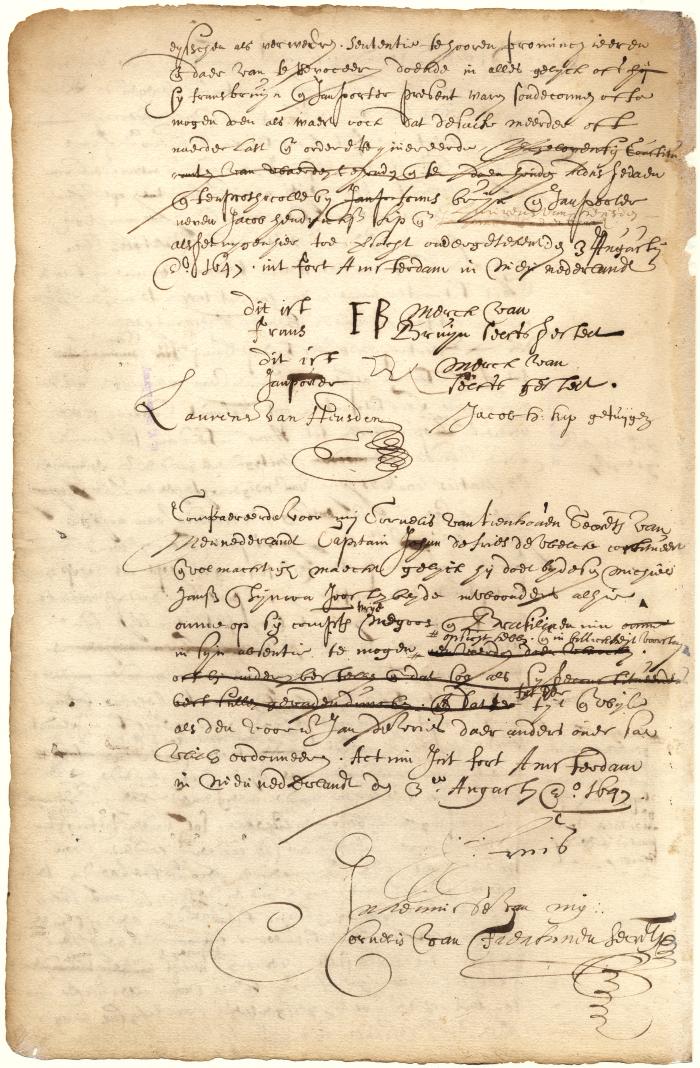 Power of attorney from Captain Johan de Fries to Michiel Jansen and Symon Joosten to look after his free Negroes during his absence