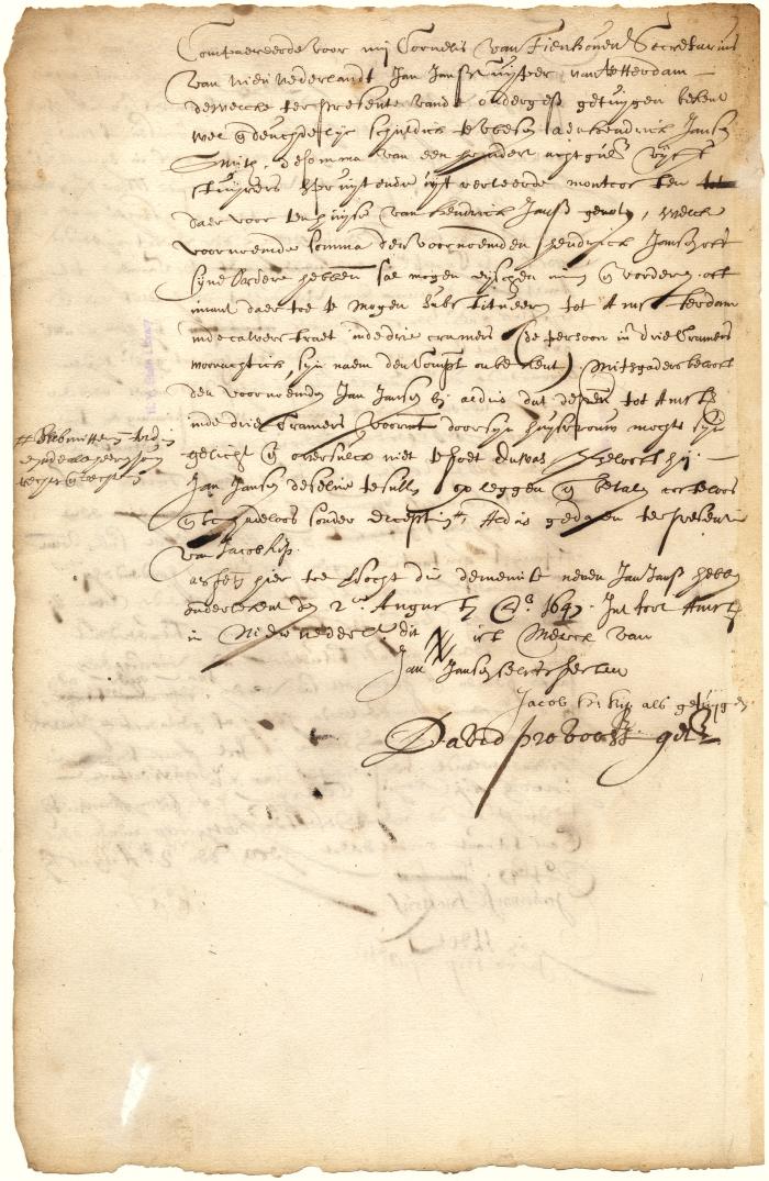 Note of Jan Jansen from Rotterdam to Hendrick Jansen, smith, for board, with power of attorney to collect the amount at Amsterdam