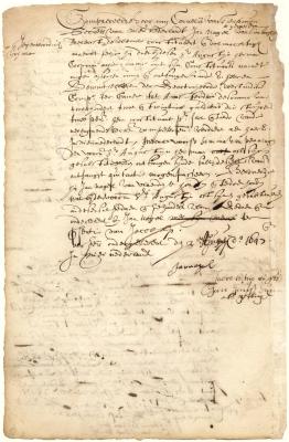Power of attorney from Jan Nagel to Augustyn Herrman to collect wages earned by him as cadet in the service of the West India Company in New Netherland