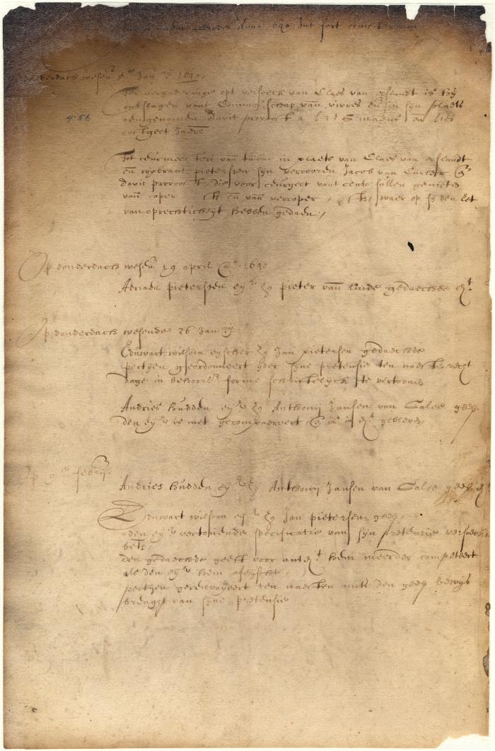 Dutch colonial council minutes, 5-26 January 1640