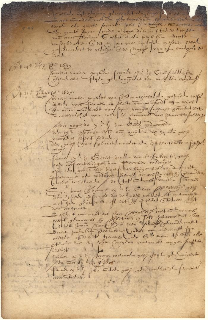 Dutch colonial council minutes, 27 June - 21 July 1639