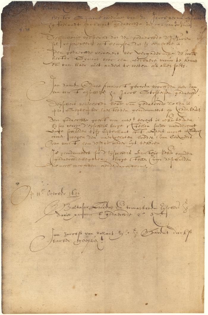 Dutch colonial council minutes, 4 October 1640