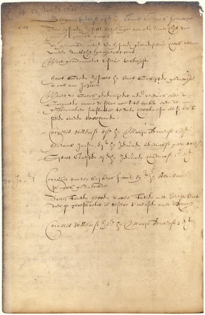 Dutch colonial council minutes, 23 January 1642