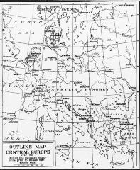 Outline Map of Central Europe: July 1914