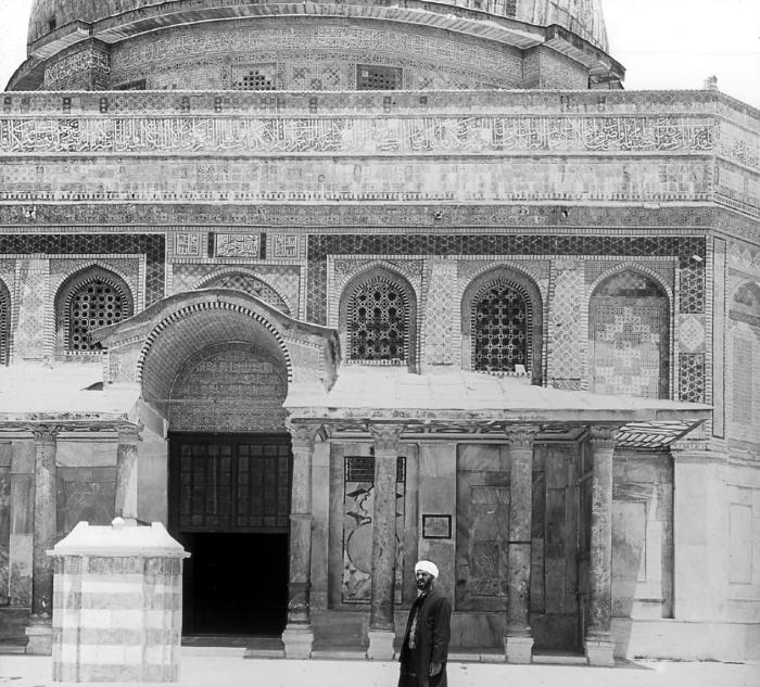 Syria.  Jerusalem.  Mosque of Omar, Exterior, Detail Including Doorway and Part of One Side