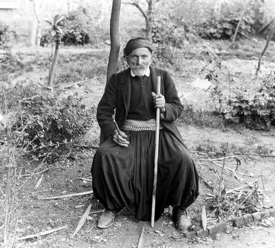 Syria.  A Druse Man, Seated; Characteristic Dress.  Tyre