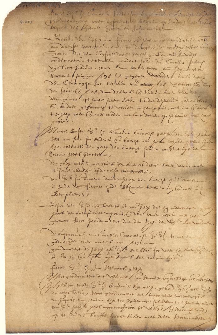 Dutch colonial council minutes, 29 September 1644
