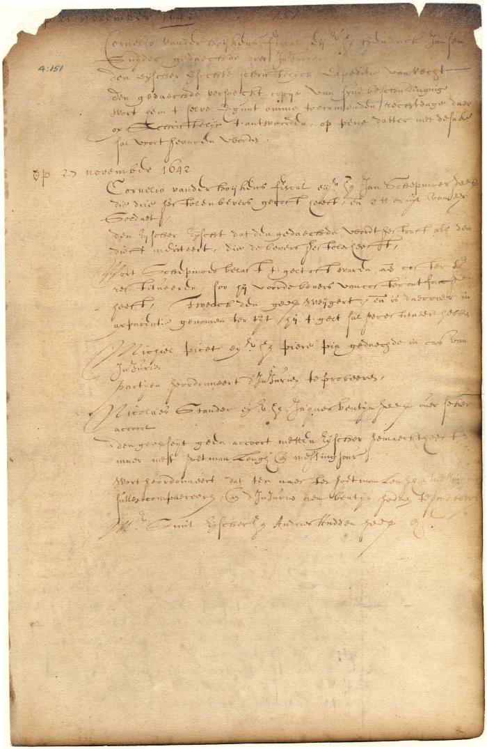Dutch colonial council minutes, 21-27 November 1642