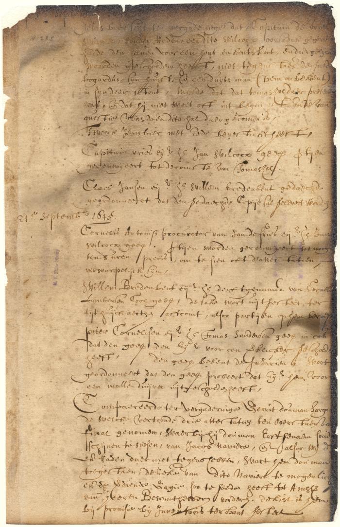 Dutch colonial council minutes, 7-21 September 1645