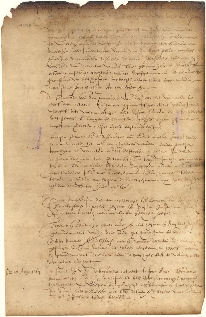 Dutch colonial council minutes, 8-18 August 1644