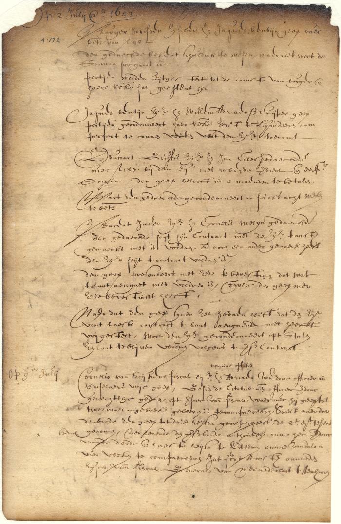 Dutch colonial council minutes, 2-9 July 1643