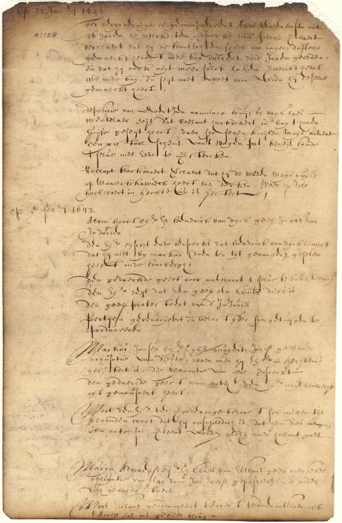 Dutch colonial council minutes, 27 January - 5 February 1643