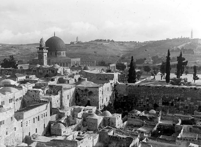 Syria.  Jerusalem.  Panorama Northeast from Roof toward Mount of Olives