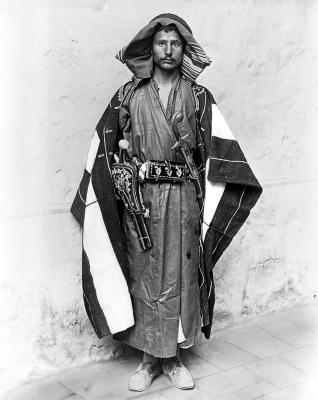 Syria.  A Bedouin Man of Fine Type;  Characteristic Dress.  Jerusalem