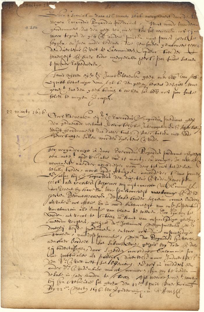 Dutch colonial council minutes, 15-22 March 1646