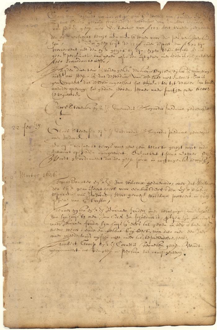 Dutch colonial council minutes, 15 February - 8 March 1646
