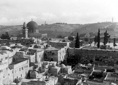 Syria.  Jerusalem.  Panorama Northeast from Roof toward Mount of Olives