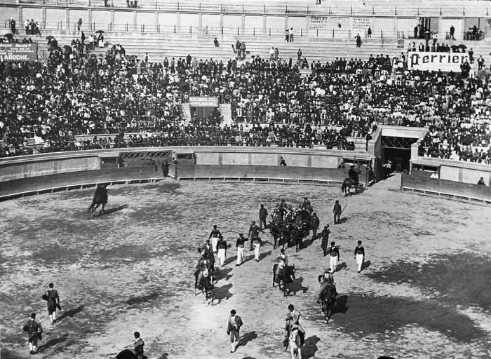 Mexico.  Bull Ring with Crowds of People