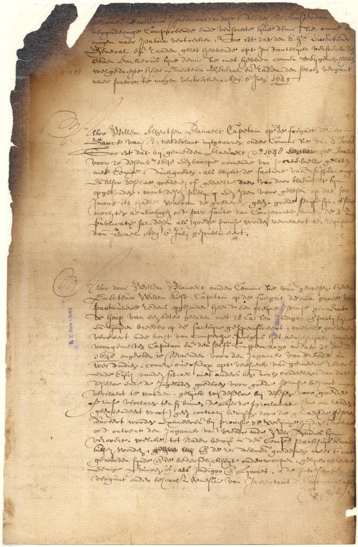 Dutch colonial council minutes, 6 - 17 July 1649