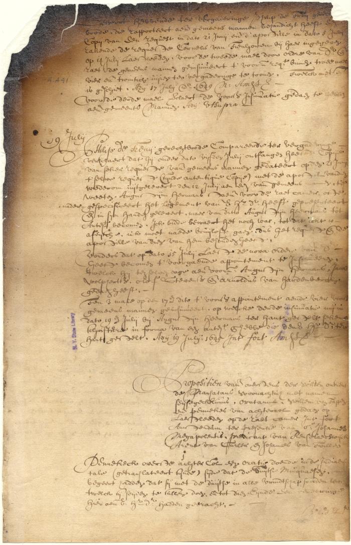 Dutch colonial council minutes, 17-19 July 1649