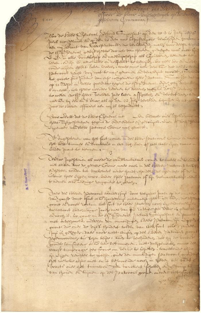 Dutch colonial council minutes, 28 July 1648